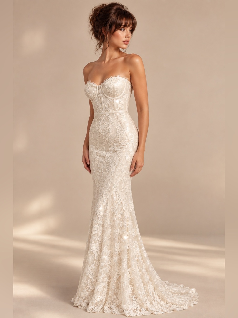 NWT- Imani Mermaid Bustier Lace Wedding Dress